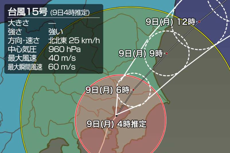 台風15号 関東上陸